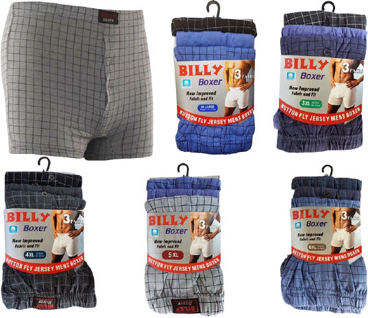 Mens Oversize's Classic Sports Check Billy Boxer Shorts Regular Pants Underwear - Comfyfit ltd