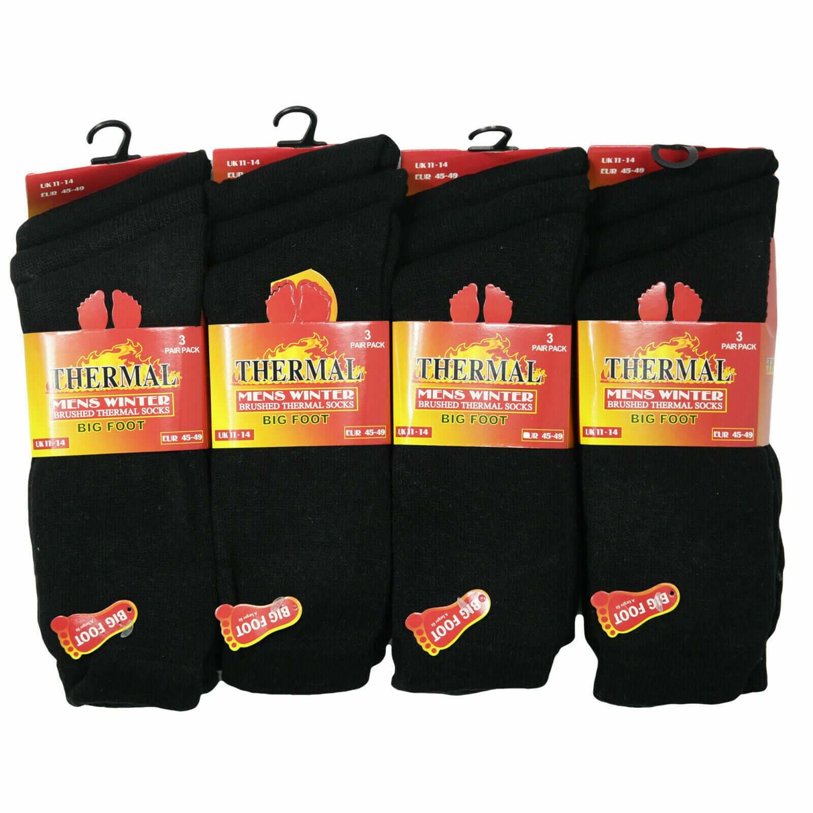 Mens Big Foot Thermal Socks Hiking Hike Boot Socks Shoe Size 11-14 Lot  3 6 12