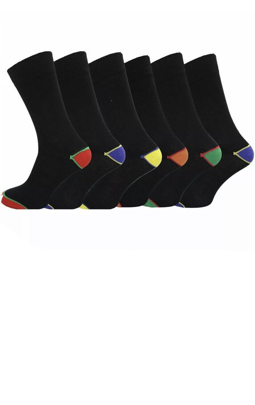 Mens Heel And Toe Socks With Fresh Feel Design Socks 12 Pair Pack - Comfyfit ltd