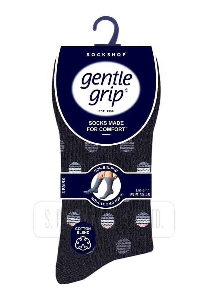 New Men's Gentle Grip Non Elastic Diabetic Soft Cotton Socks Soft Touch Cotton - Comfyfit ltd