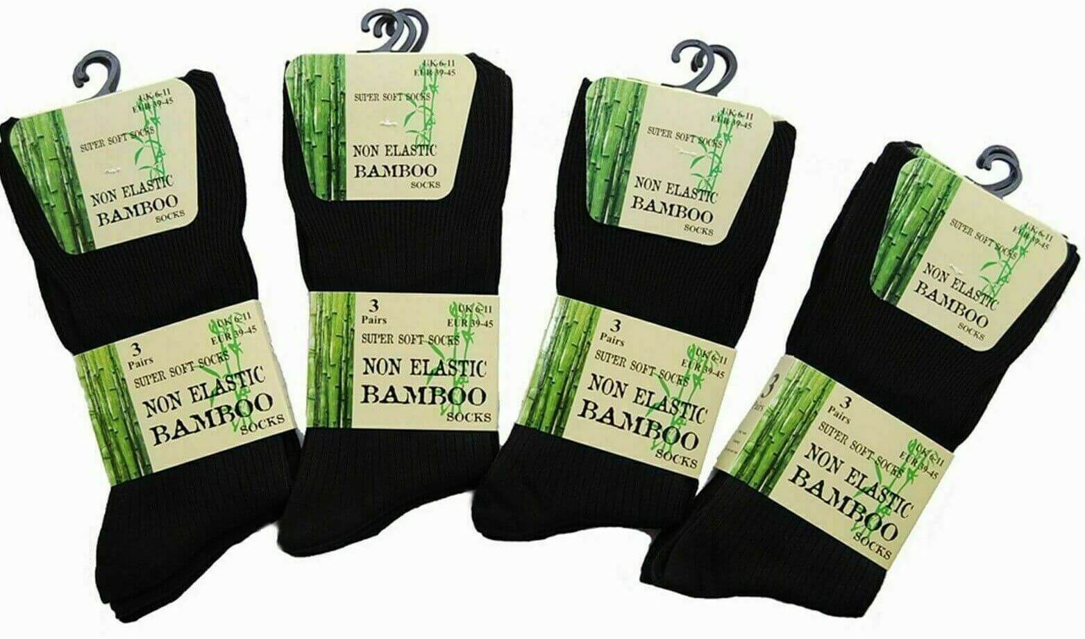 6 Pair Socks Mens Bamboo Breathable Loose Super Soft Non Elastic Anti Bacterial - Comfyfit ltd