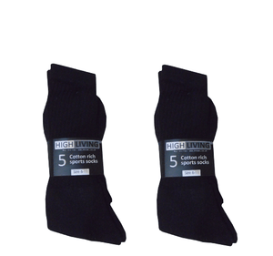 12 Pairs of Men' Active Sportswear  Socks Black White Grey Cotton Rich Size 6-11