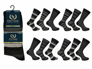 Men's Socks Ralph Rossini Premium Quality Design Gift Plain Black Cotton Socks