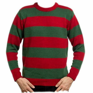 Men's Freddy Halloween Red-Green Striped Jumper Kruger Halloween Fancy Dress - Comfyfit ltd