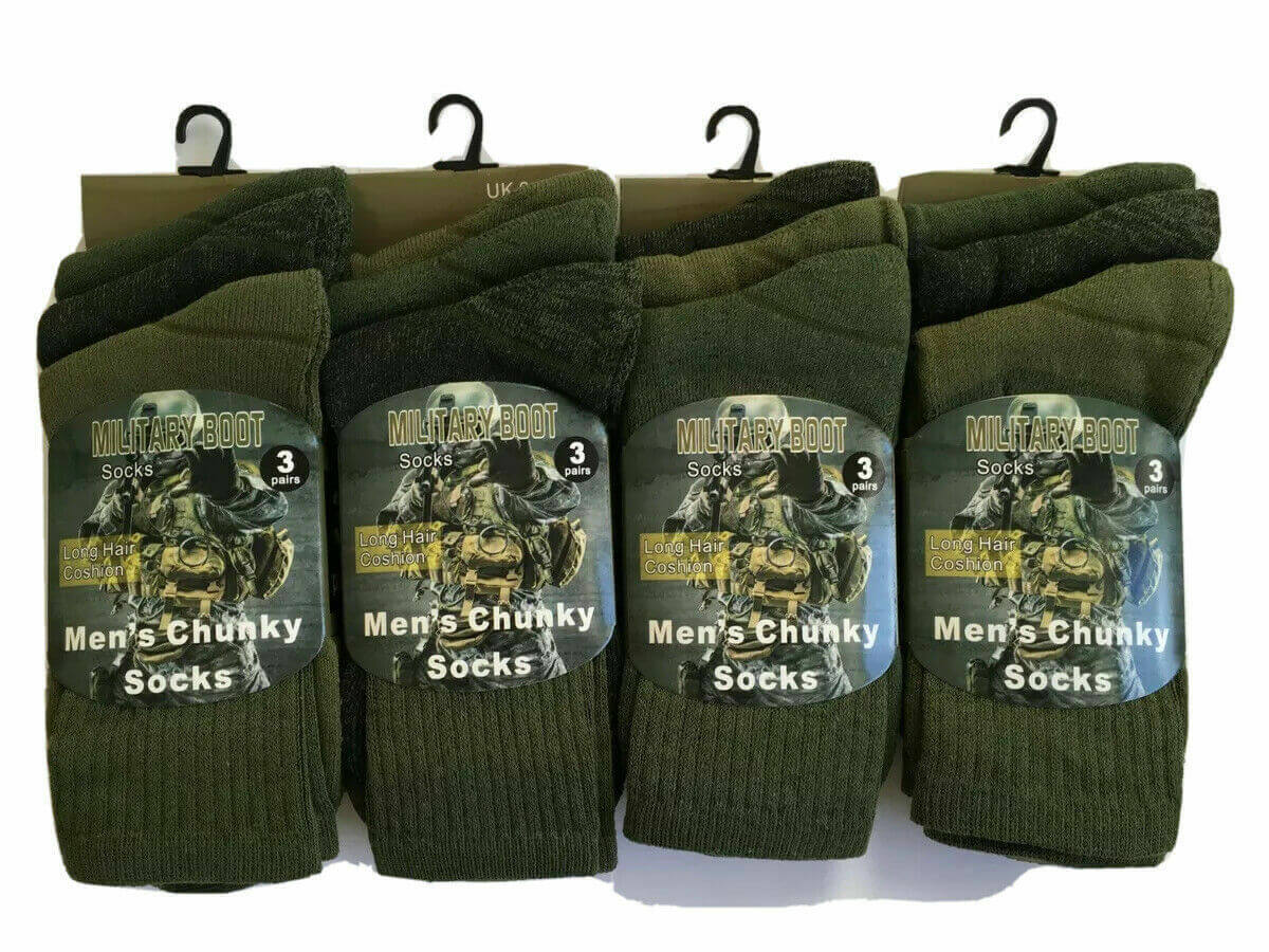 12 Pairs Mens Military Socks Army Thermal Hiking Boots Walking Combat warm6-11UK