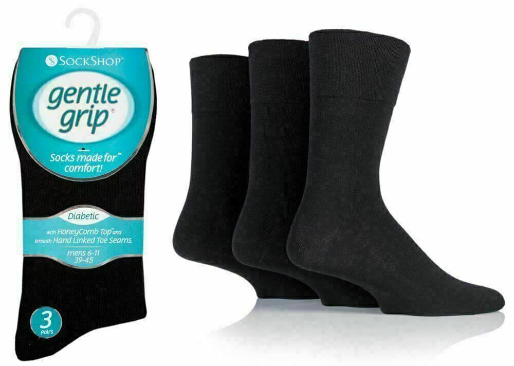 3 Pairs Gentle Grip Soft Cotton Socks Men Women Ladies Lot