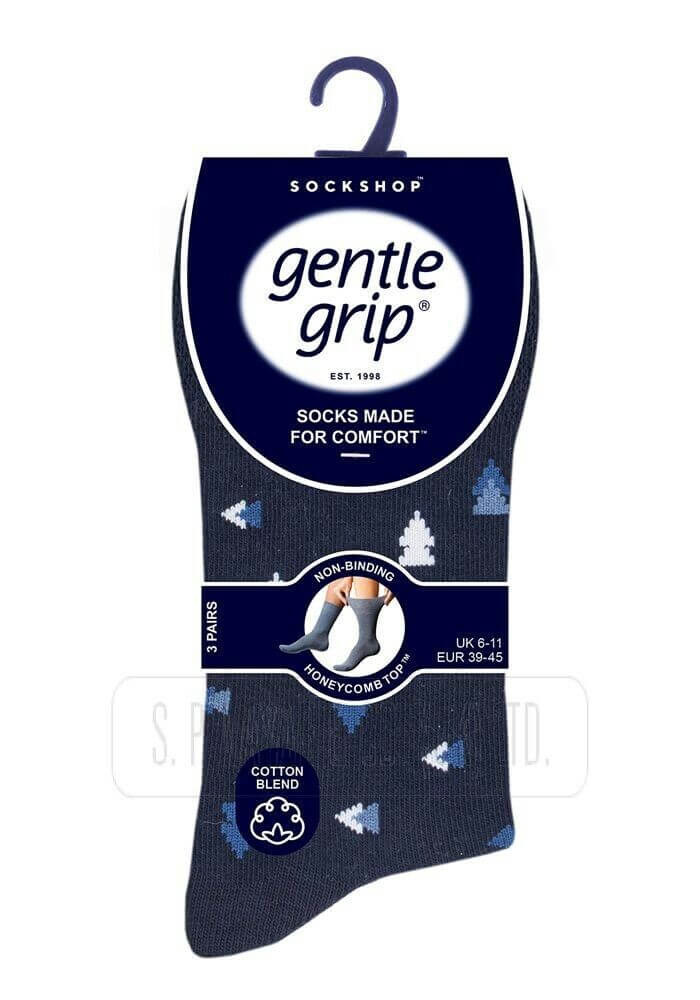 New Men's Gentle Grip Non Elastic Diabetic Soft Cotton Socks Soft Touch Cotton - Comfyfit ltd