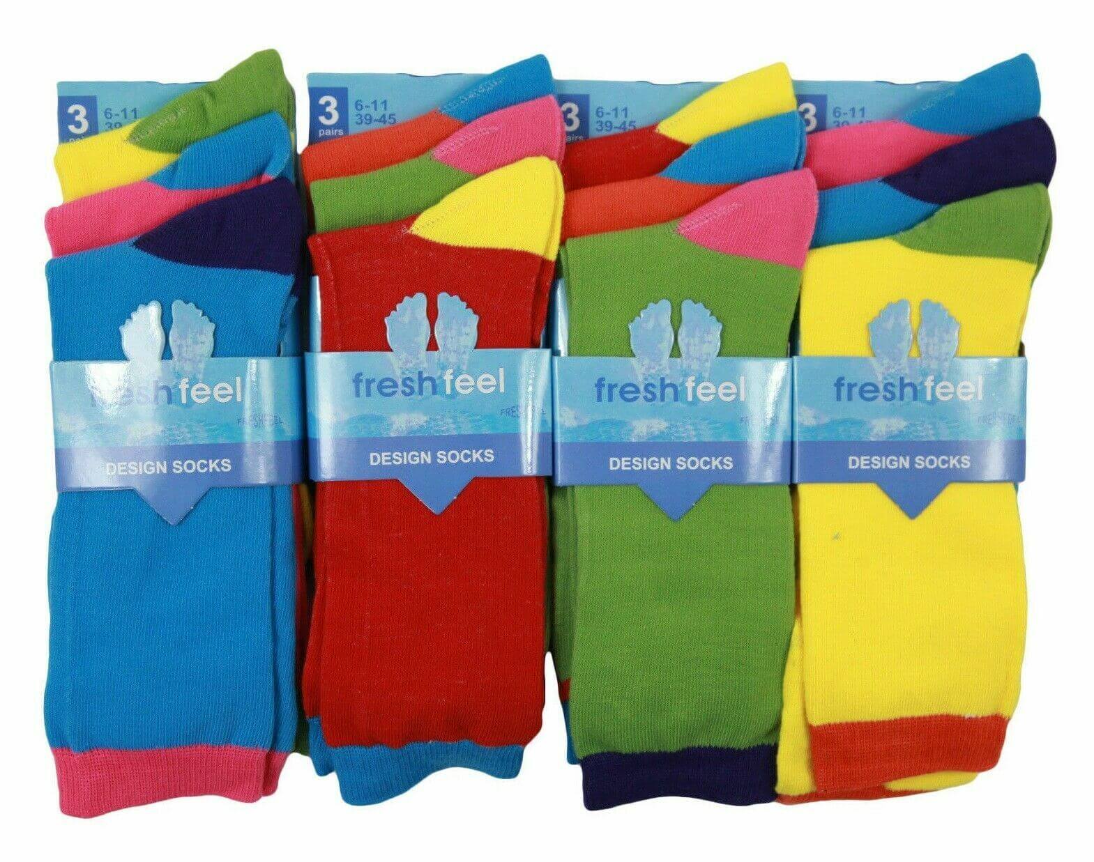 New Men's Design Socks Cotton Rich Lycra Designer Vibrant Bright Colours Design - Comfyfit ltd