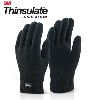 NEW MENS 3 PAIRS WINTER  KNITTED HEAT GUARD FULL FINGER GLOVES WITH PLAN  LINING - Comfyfit ltd