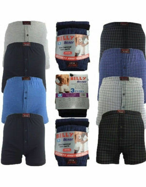 12 Pair Mens billy boxer pack mixed jersey cotton boxer shorts trunks uk