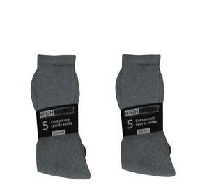 12 Pairs of Men' Active Sportswear  Socks Black White Grey Cotton Rich Size 6-11