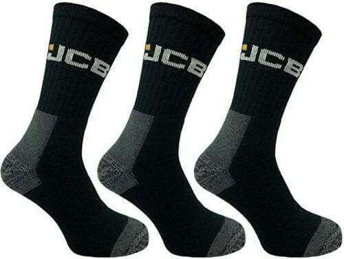 12 Pairs Mens JCB Construction/Work Socks Reinforced Heel/Toe UK 6-11