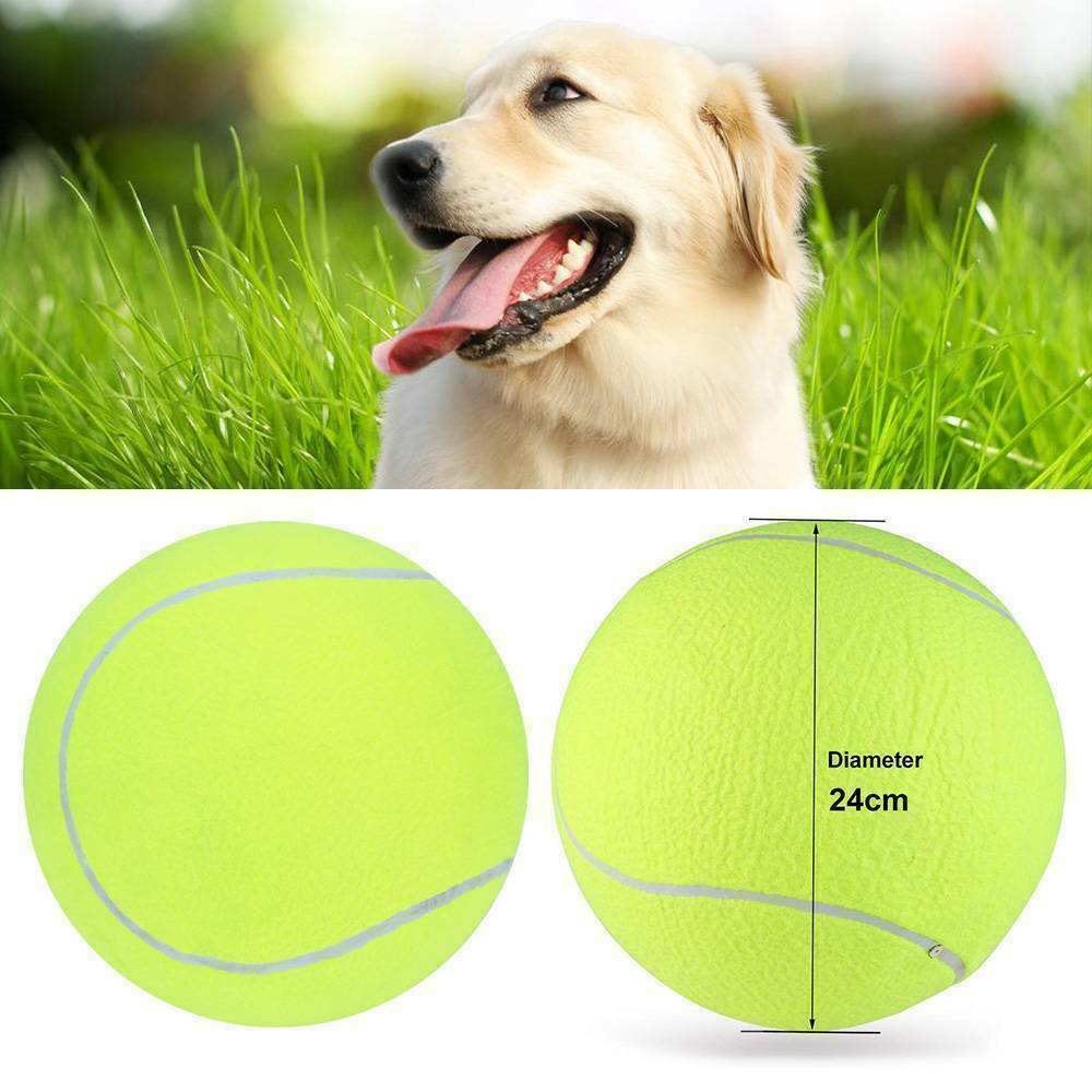 Puppy Toys Large Tennis Ball For Pet Chew Toy Big Inflatable Launcher 24CM